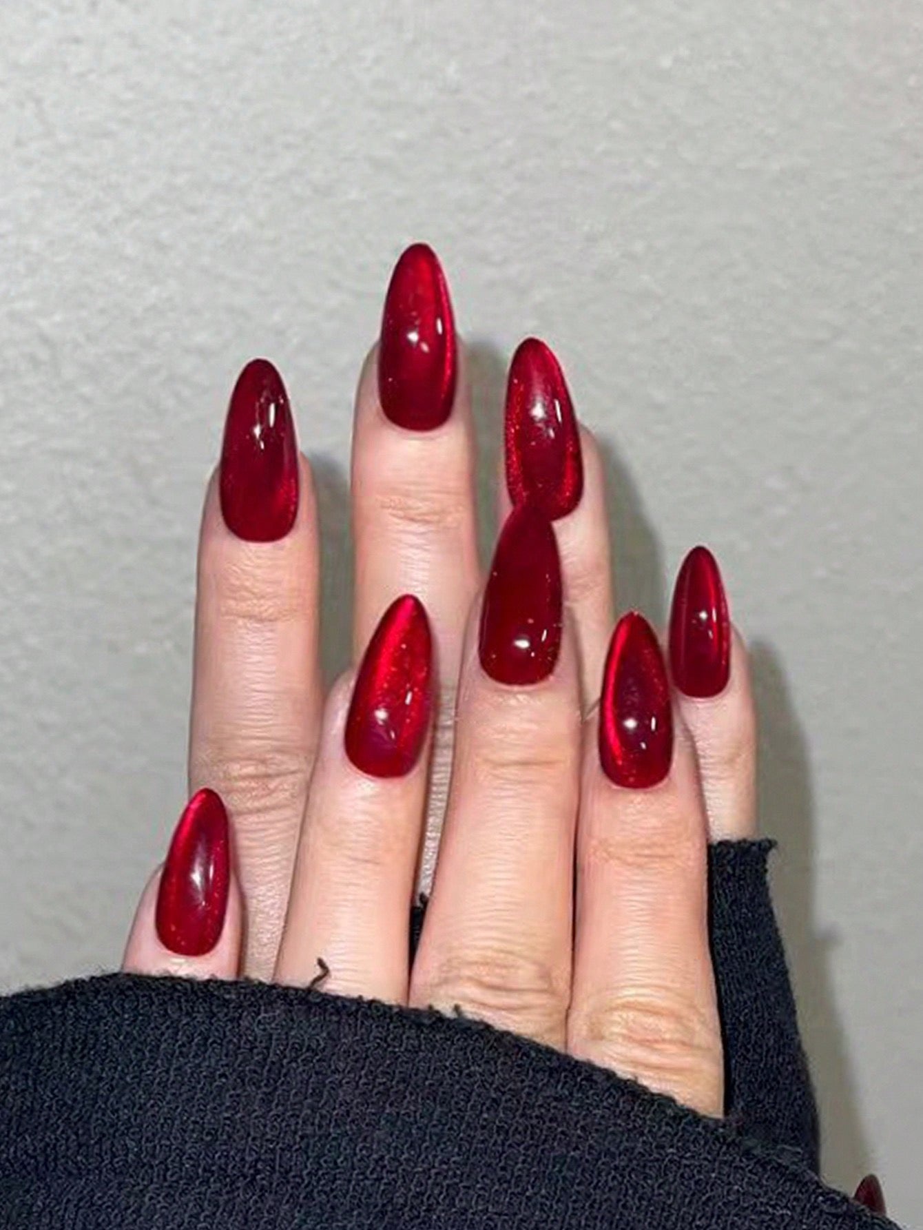 Crystal Red Long Nail Set