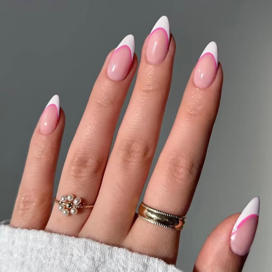 Long Designed French Nail Set