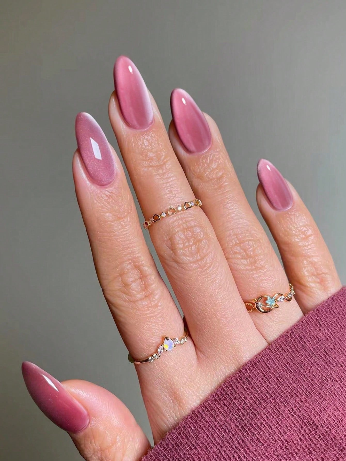 Crystal Pink Long Nail Set