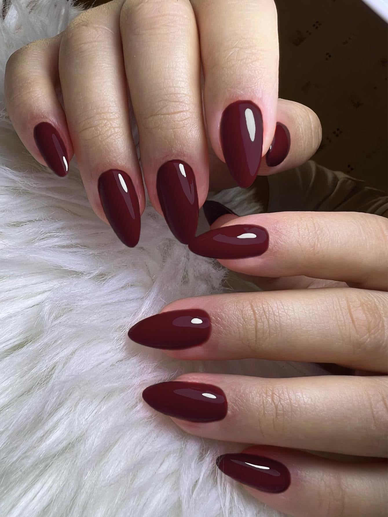 Long Bordeaux Nail Set