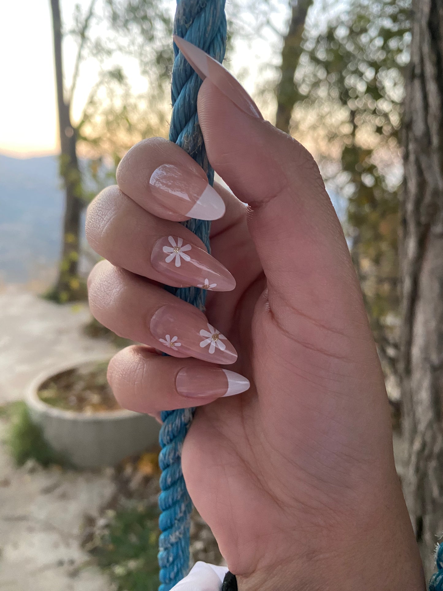 Designed Long French Nail Set