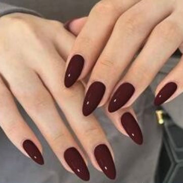 Long Bordeaux Nail Set #9