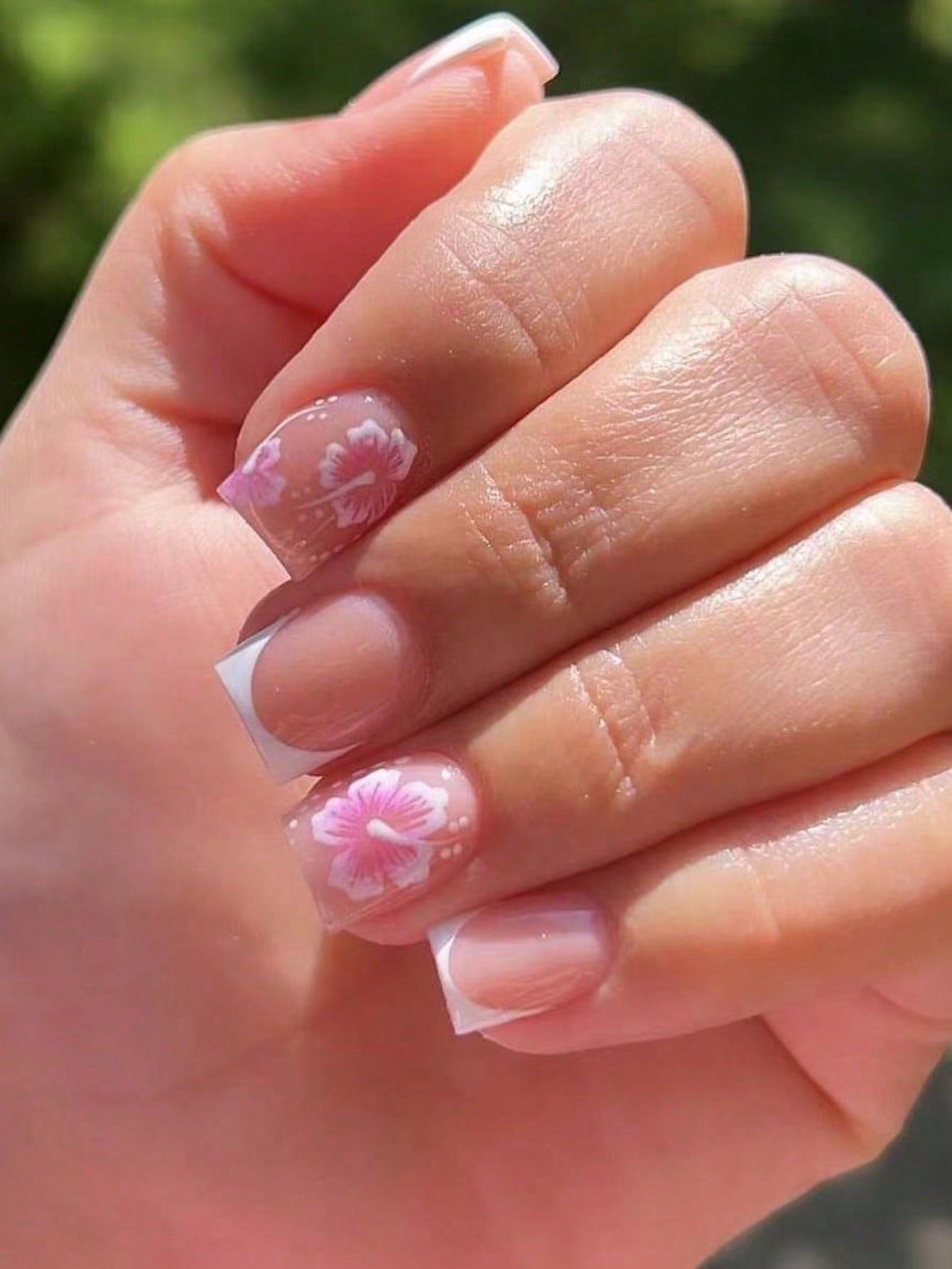 Short Designed French Nail Set