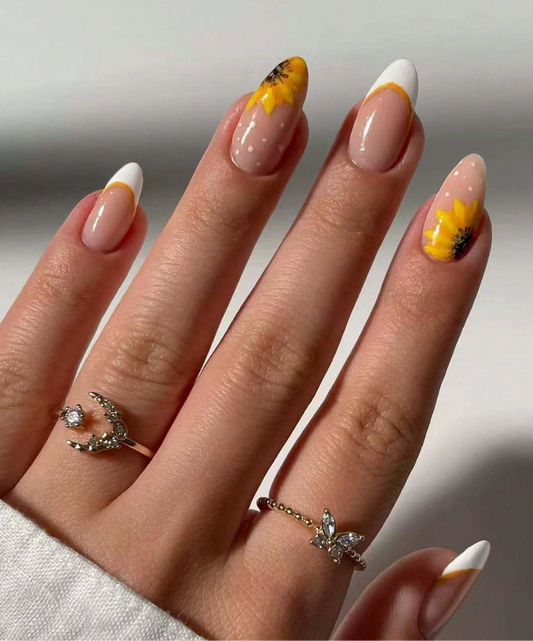 Designed Long French Nail Set