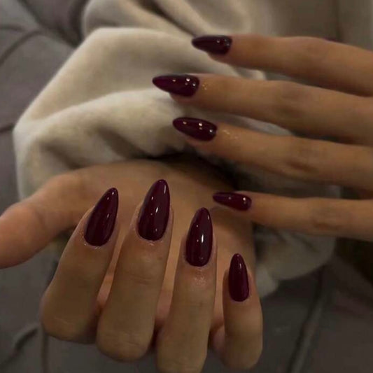 Long Bordeaux Nail Set