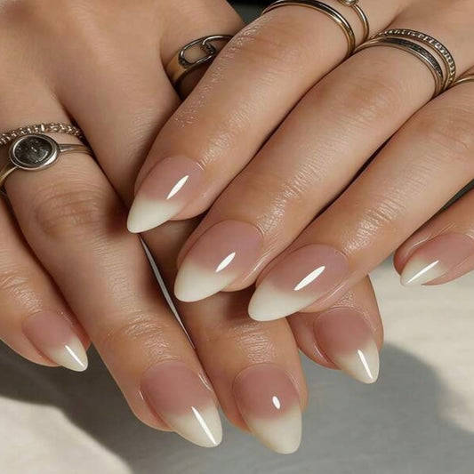 Long Designed French Ombré Nail Set