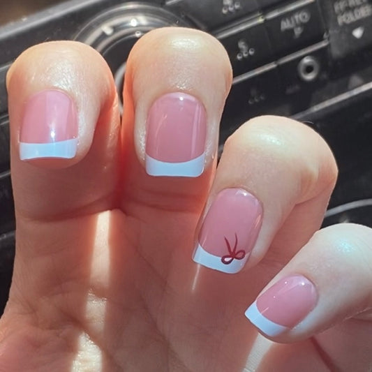 Designed Short French Nail Set