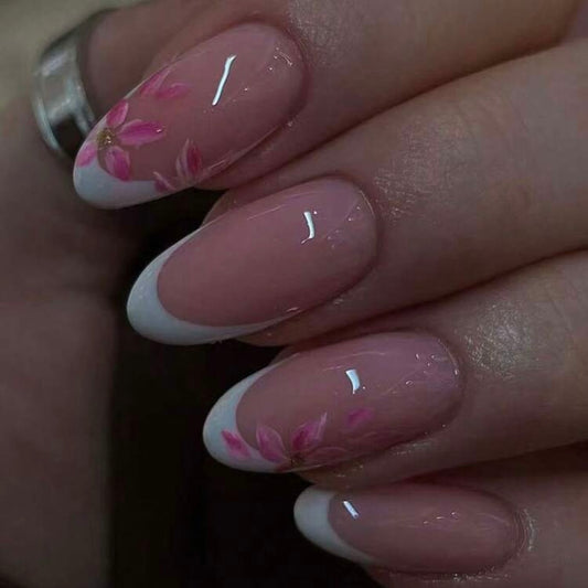 Designed Long French Nail Set