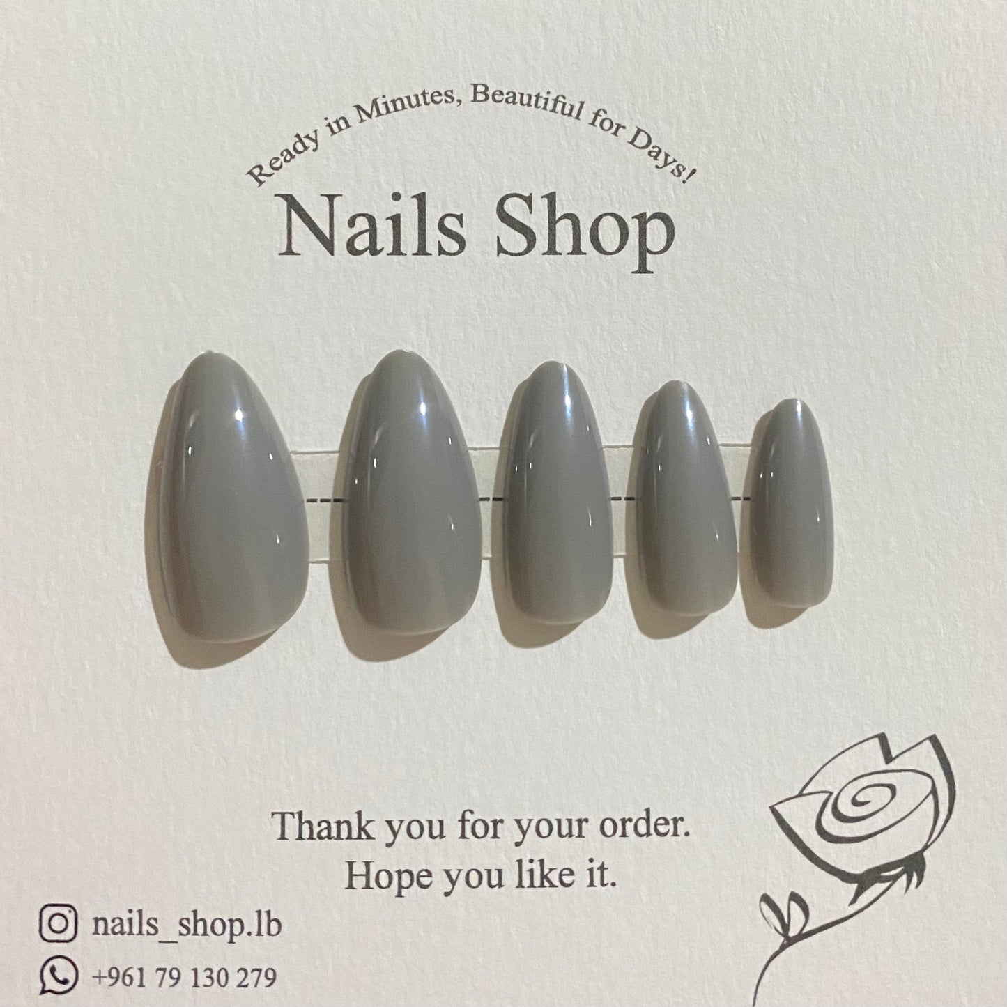 Long Gray Nail Set #10721