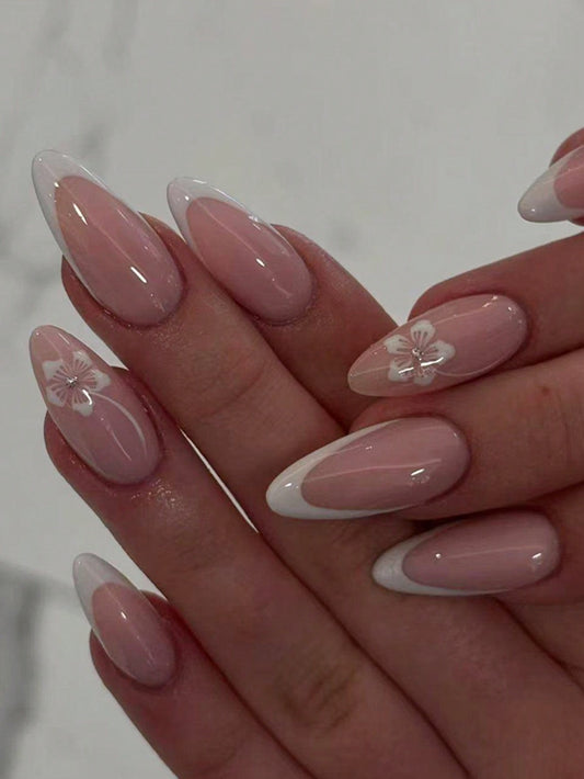 Long Designed French Nail Set