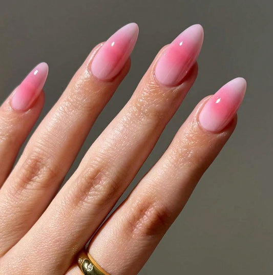 Long Designed Pink Nail Set