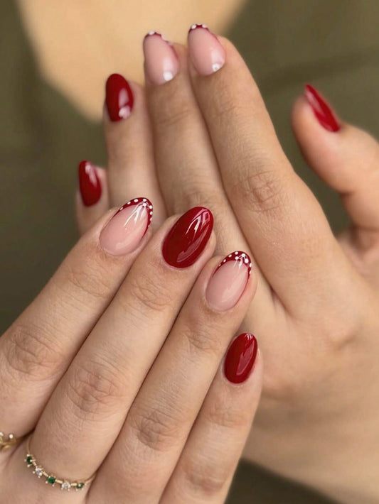 Designed Medium Red Nail Set