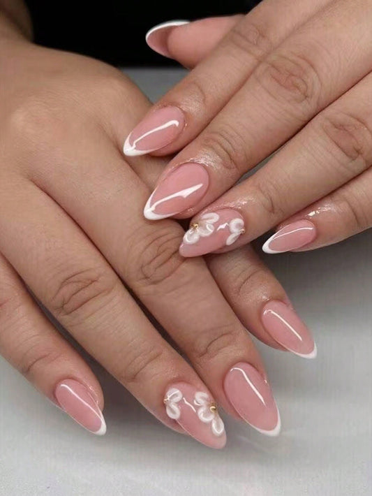 Long Designed French Nail Set