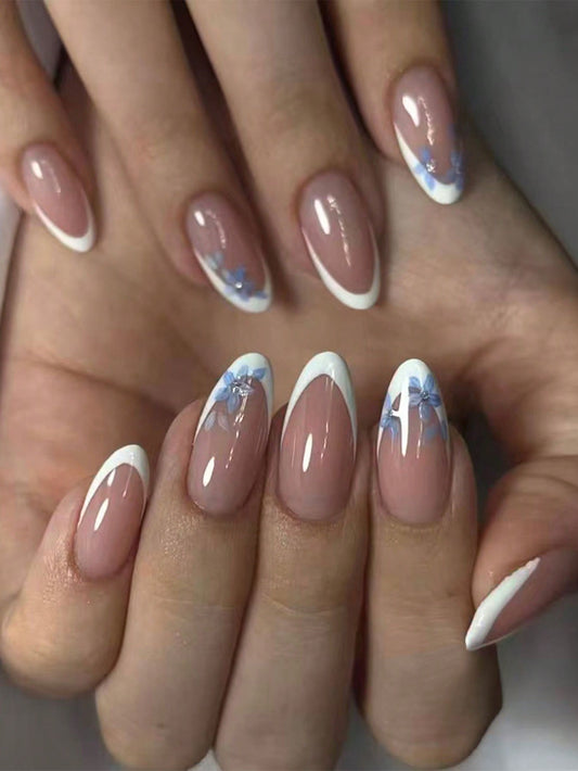 Long Designed French Nail Set