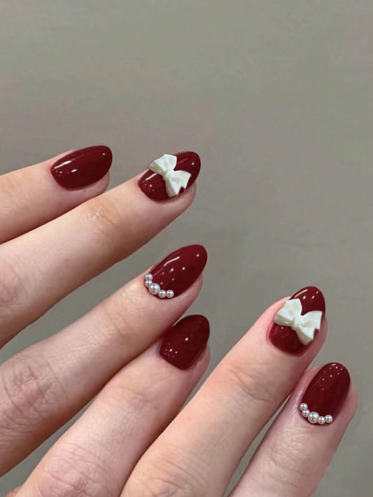 Designed Bordeaux Medium Nail Set