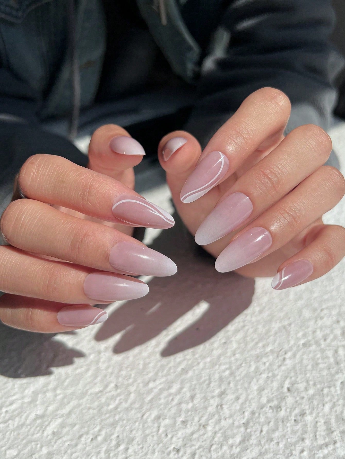 Long Ombré with design Nail Set