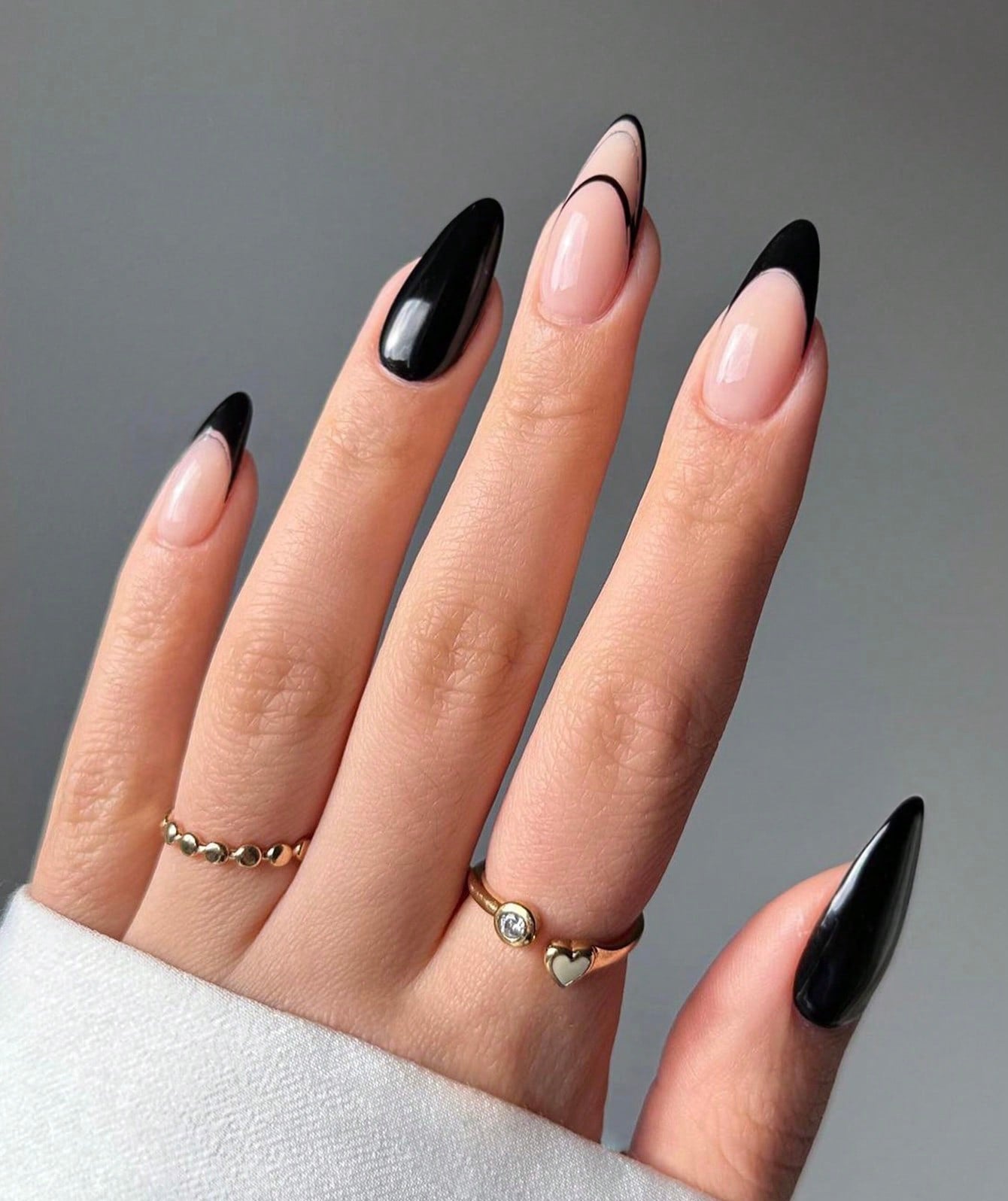 Designed Black Long Nail Set