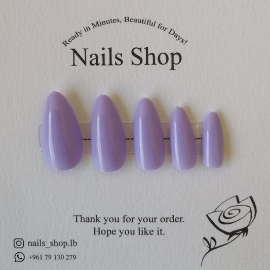 Long Purple Nail Set